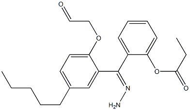 2-{2-[(4-pentylphenoxy)acetyl]carbohydrazonoyl}phenyl propionate Struktur