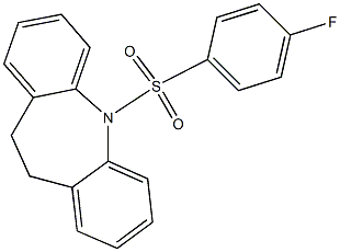 5-[(4-fluorophenyl)sulfonyl]-10,11-dihydro-5H-dibenzo[b,f]azepine Struktur