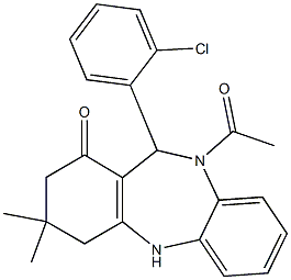 10-acetyl-11-(2-chlorophenyl)-3,3-dimethyl-2,3,4,5,10,11-hexahydro-1H-dibenzo[b,e][1,4]diazepin-1-one
