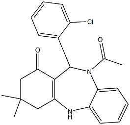  10-acetyl-11-(2-chlorophenyl)-3,3-dimethyl-2,3,4,5,10,11-hexahydro-1H-dibenzo[b,e][1,4]diazepin-1-one