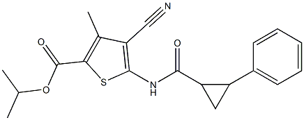 isopropyl 4-cyano-3-methyl-5-{[(2-phenylcyclopropyl)carbonyl]amino}-2-thiophenecarboxylate