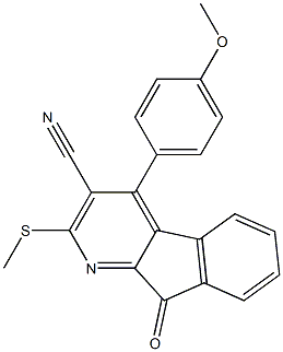 4-(4-methoxyphenyl)-2-(methylsulfanyl)-9-oxo-9H-indeno[2,1-b]pyridine-3-carbonitrile Structure