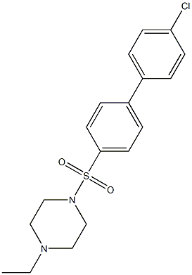 1-[(4'-chloro[1,1'-biphenyl]-4-yl)sulfonyl]-4-ethylpiperazine Struktur