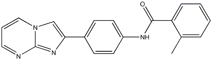 N-(4-imidazo[1,2-a]pyrimidin-2-ylphenyl)-2-methylbenzamide 化学構造式