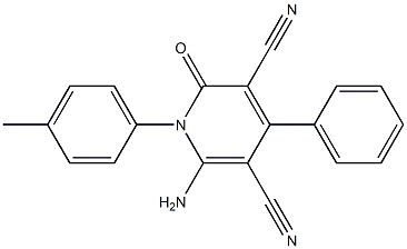 6-amino-1-(4-methylphenyl)-2-oxo-4-phenyl-1,2-dihydro-3,5-pyridinedicarbonitrile Structure