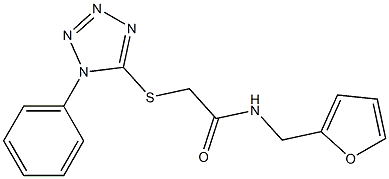 N-(2-furylmethyl)-2-[(1-phenyl-1H-tetraazol-5-yl)sulfanyl]acetamide Structure