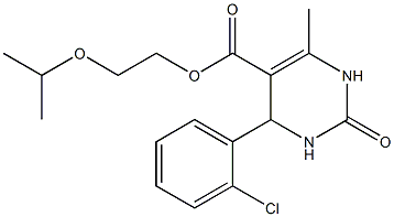 2-isopropoxyethyl 4-(2-chlorophenyl)-6-methyl-2-oxo-1,2,3,4-tetrahydro-5-pyrimidinecarboxylate Struktur