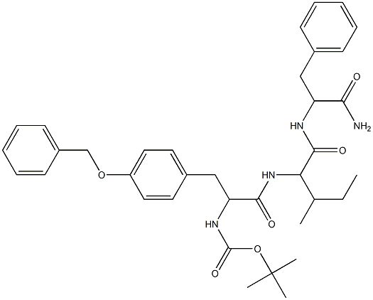 tert-butyl 2-[(1-{[(2-amino-1-benzyl-2-oxoethyl)amino]carbonyl}-2-methylbutyl)amino]-1-[4-(benzyloxy)benzyl]-2-oxoethylcarbamate Struktur