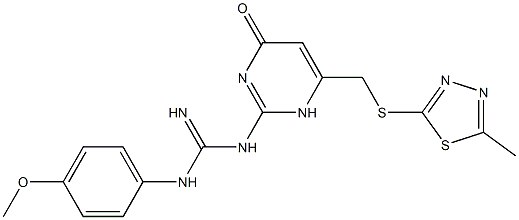 N-(4-methoxyphenyl)-N'-(6-{[(5-methyl-1,3,4-thiadiazol-2-yl)thio]methyl}-4-oxo-1,4-dihydro-2-pyrimidinyl)guanidine Structure