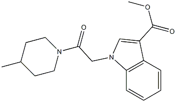 methyl 1-[2-(4-methyl-1-piperidinyl)-2-oxoethyl]-1H-indole-3-carboxylate 结构式