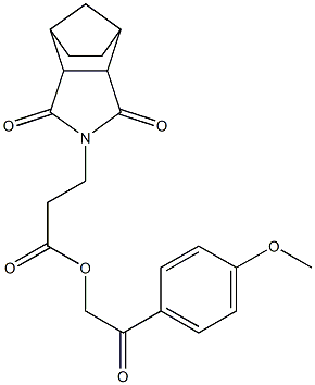 2-(4-methoxyphenyl)-2-oxoethyl 3-(3,5-dioxo-4-azatricyclo[5.2.1.0~2,6~]dec-4-yl)propanoate Struktur