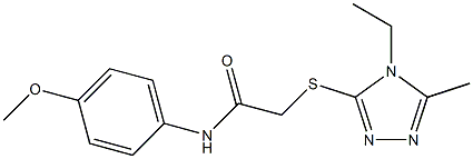 2-[(4-ethyl-5-methyl-4H-1,2,4-triazol-3-yl)sulfanyl]-N-[4-(methyloxy)phenyl]acetamide Structure