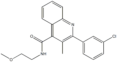 2-(3-chlorophenyl)-N-(2-methoxyethyl)-3-methyl-4-quinolinecarboxamide