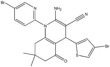 2-amino-1-(5-bromo-2-pyridinyl)-4-(4-bromo-2-thienyl)-7,7-dimethyl-5-oxo-1,4,5,6,7,8-hexahydro-3-quinolinecarbonitrile