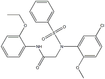 2-[5-chloro-2-methoxy(phenylsulfonyl)anilino]-N-(2-ethoxyphenyl)acetamide Structure