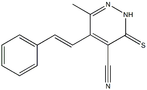 6-methyl-5-(2-phenylvinyl)-3-thioxo-2,3-dihydro-4-pyridazinecarbonitrile Structure