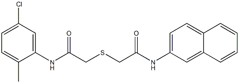 2-{[2-(5-chloro-2-methylanilino)-2-oxoethyl]sulfanyl}-N-(2-naphthyl)acetamide,,结构式