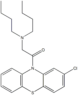 N,N-dibutyl-N-[2-(2-chloro-10H-phenothiazin-10-yl)-2-oxoethyl]amine Struktur