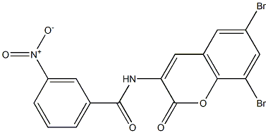 N-(6,8-dibromo-2-oxo-2H-chromen-3-yl)-3-nitrobenzamide Struktur