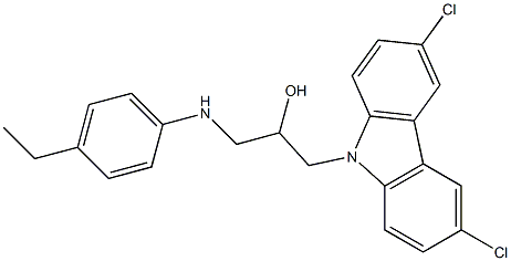 1-(3,6-dichloro-9H-carbazol-9-yl)-3-(4-ethylanilino)-2-propanol 化学構造式