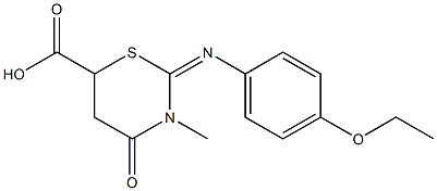 2-[(4-ethoxyphenyl)imino]-3-methyl-4-oxo-1,3-thiazinane-6-carboxylic acid Structure