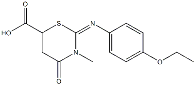 2-[(4-ethoxyphenyl)imino]-3-methyl-4-oxo-1,3-thiazinane-6-carboxylic acid 结构式