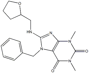 7-benzyl-1,3-dimethyl-8-[(tetrahydro-2-furanylmethyl)amino]-3,7-dihydro-1H-purine-2,6-dione Struktur