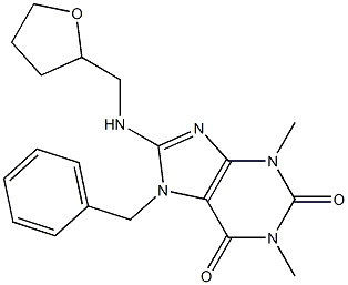 7-benzyl-1,3-dimethyl-8-[(tetrahydro-2-furanylmethyl)amino]-3,7-dihydro-1H-purine-2,6-dione Structure