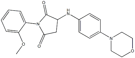 1-(2-methoxyphenyl)-3-[4-(4-morpholinyl)anilino]-2,5-pyrrolidinedione 化学構造式