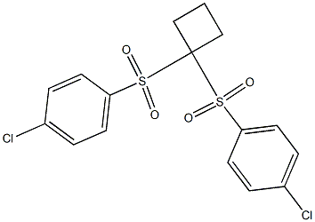 1-chloro-4-({1-[(4-chlorophenyl)sulfonyl]cyclobutyl}sulfonyl)benzene Structure