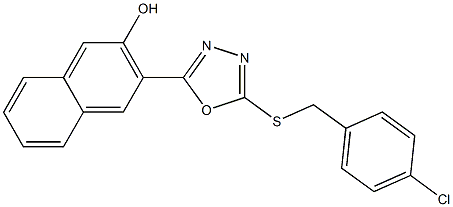 3-{5-[(4-chlorobenzyl)sulfanyl]-1,3,4-oxadiazol-2-yl}-2-naphthol 结构式
