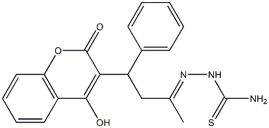 3-{3-[(aminocarbothioyl)hydrazono]-1-phenylbutyl}-4-hydroxy-2H-chromen-2-one,,结构式