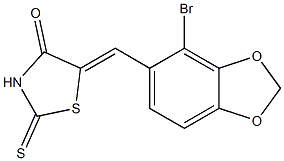 5-[(4-bromo-1,3-benzodioxol-5-yl)methylene]-2-thioxo-1,3-thiazolidin-4-one,,结构式