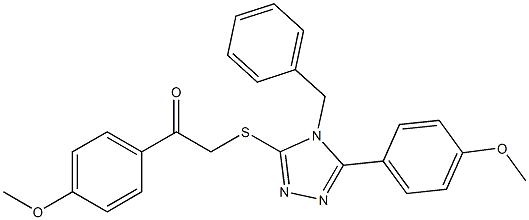 2-{[4-benzyl-5-(4-methoxyphenyl)-4H-1,2,4-triazol-3-yl]sulfanyl}-1-(4-methoxyphenyl)ethanone Structure