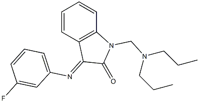 1-[(dipropylamino)methyl]-3-[(3-fluorophenyl)imino]-1,3-dihydro-2H-indol-2-one Structure