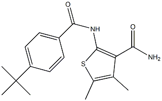 2-[(4-tert-butylbenzoyl)amino]-4,5-dimethyl-3-thiophenecarboxamide Struktur