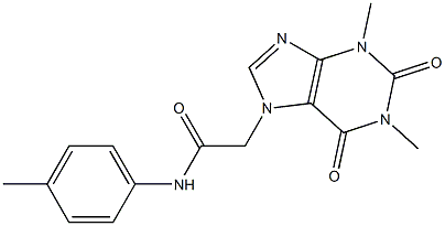 2-(1,3-dimethyl-2,6-dioxo-1,2,3,6-tetrahydro-7H-purin-7-yl)-N-(4-methylphenyl)acetamide Struktur