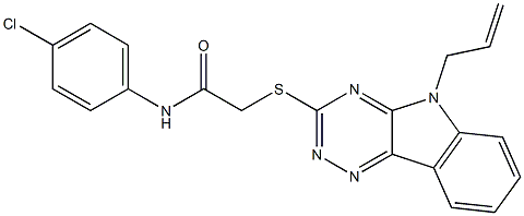 2-[(5-allyl-5H-[1,2,4]triazino[5,6-b]indol-3-yl)sulfanyl]-N-(4-chlorophenyl)acetamide Struktur