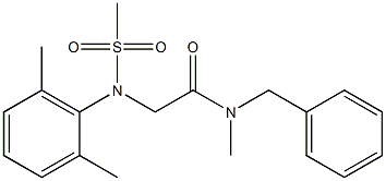 N-benzyl-2-[2,6-dimethyl(methylsulfonyl)anilino]-N-methylacetamide Struktur