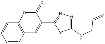 3-[5-(allylamino)-1,3,4-thiadiazol-2-yl]-2H-chromen-2-one,,结构式