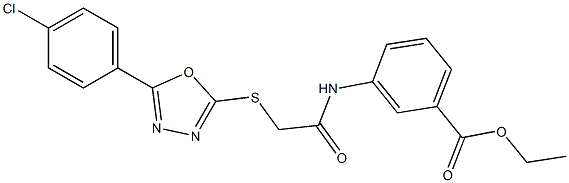 ethyl 3-[({[5-(4-chlorophenyl)-1,3,4-oxadiazol-2-yl]sulfanyl}acetyl)amino]benzoate Structure