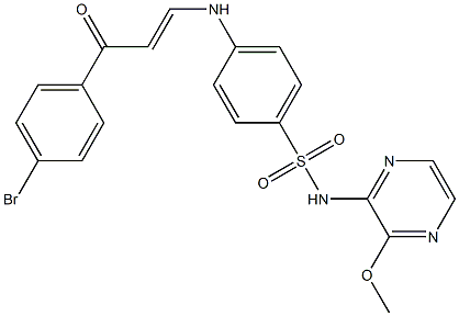 4-{[3-(4-bromophenyl)-3-oxo-1-propenyl]amino}-N-(3-methoxy-2-pyrazinyl)benzenesulfonamide 结构式