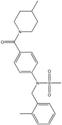 N-(2-methylbenzyl)-N-{4-[(4-methyl-1-piperidinyl)carbonyl]phenyl}methanesulfonamide Structure