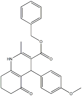 benzyl 4-(4-methoxyphenyl)-2-methyl-5-oxo-1,4,5,6,7,8-hexahydro-3-quinolinecarboxylate Struktur