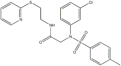 2-{3-chloro[(4-methylphenyl)sulfonyl]anilino}-N-[2-(2-pyridinylsulfanyl)ethyl]acetamide 化学構造式