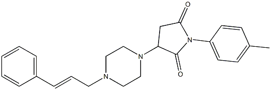 3-(4-cinnamyl-1-piperazinyl)-1-(4-methylphenyl)-2,5-pyrrolidinedione,,结构式