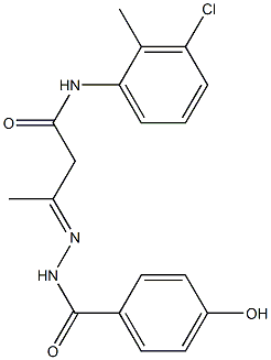  N-(3-chloro-2-methylphenyl)-3-[(4-hydroxybenzoyl)hydrazono]butanamide