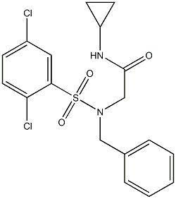 2-{benzyl[(2,5-dichlorophenyl)sulfonyl]amino}-N-cyclopropylacetamide Structure