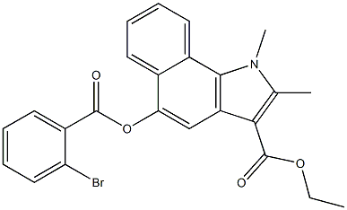 ethyl 5-[(2-bromobenzoyl)oxy]-1,2-dimethyl-1H-benzo[g]indole-3-carboxylate,,结构式