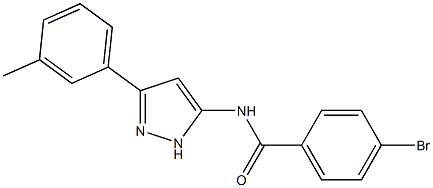 4-bromo-N-[3-(3-methylphenyl)-1H-pyrazol-5-yl]benzamide,,结构式